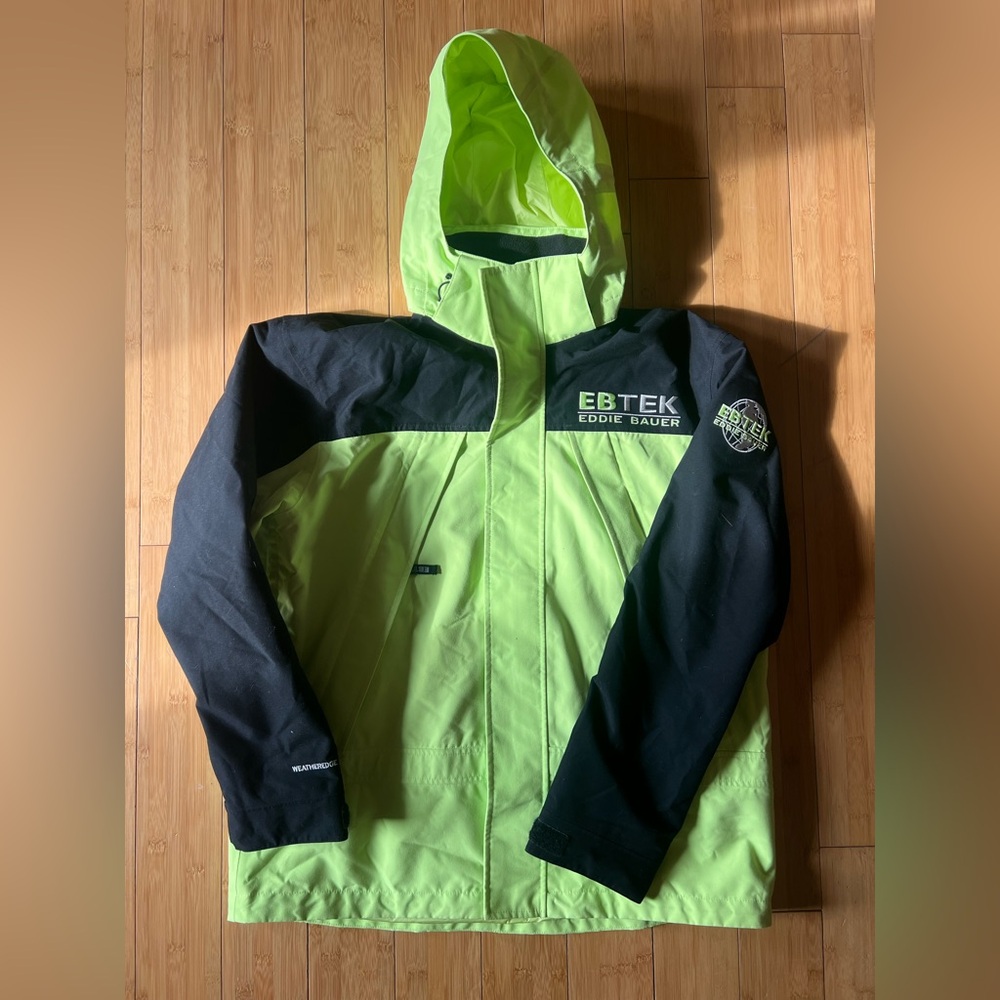 Eddie Bauer EBTek Jacket - Lime Green Unisex Medium - Fleece Lined